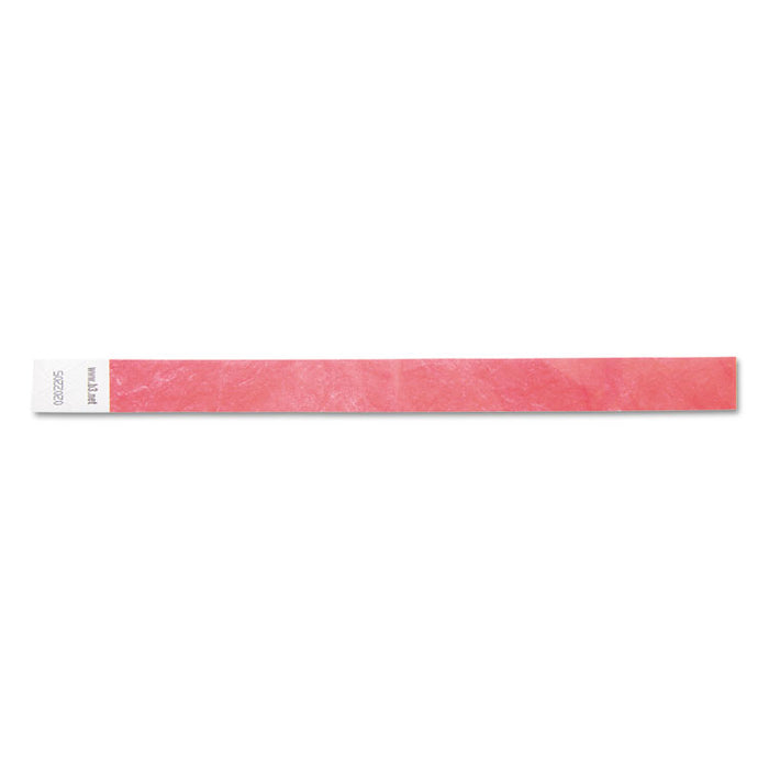 Security Wristbands, Sequentially Numbered, 10" x 0.75", Red, 100/Pack