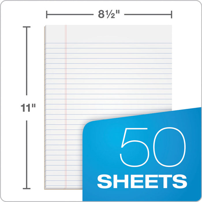 "The Legal Pad" Glue Top Pads, Wide/Legal Rule, (50) White 8.5 x 11 Sheets, 12/Pack