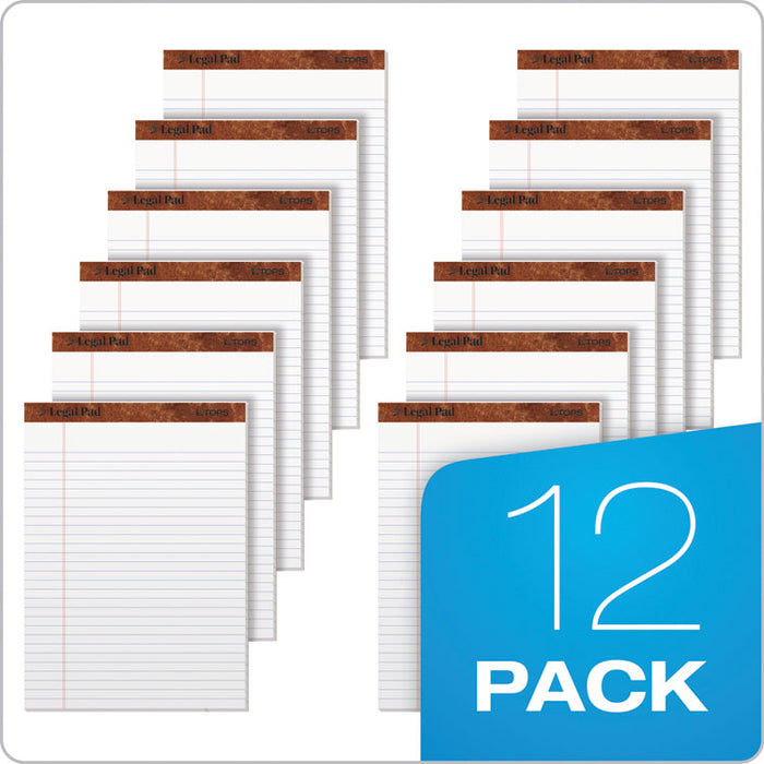 "The Legal Pad" Ruled Perforated Pad, Wide/Legal Rule, (50) White 8.5 x 11.75 Sheets, Dozen