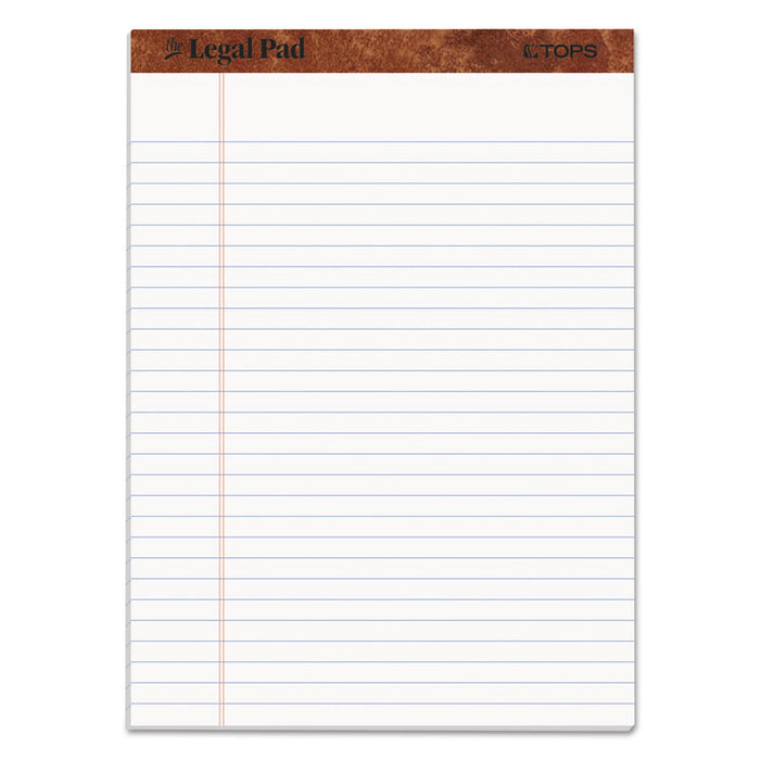 "The Legal Pad" Ruled Perforated Pad, Wide/Legal Rule, (50) White 8.5 x 11.75 Sheets, Dozen