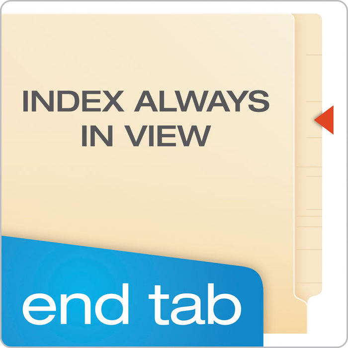 Manila Laminated End Tab Fastener Folders, Straight Tab, Expands 0.75", 1 Fastener, Letter Size, 11-pt Manila, 50/Box