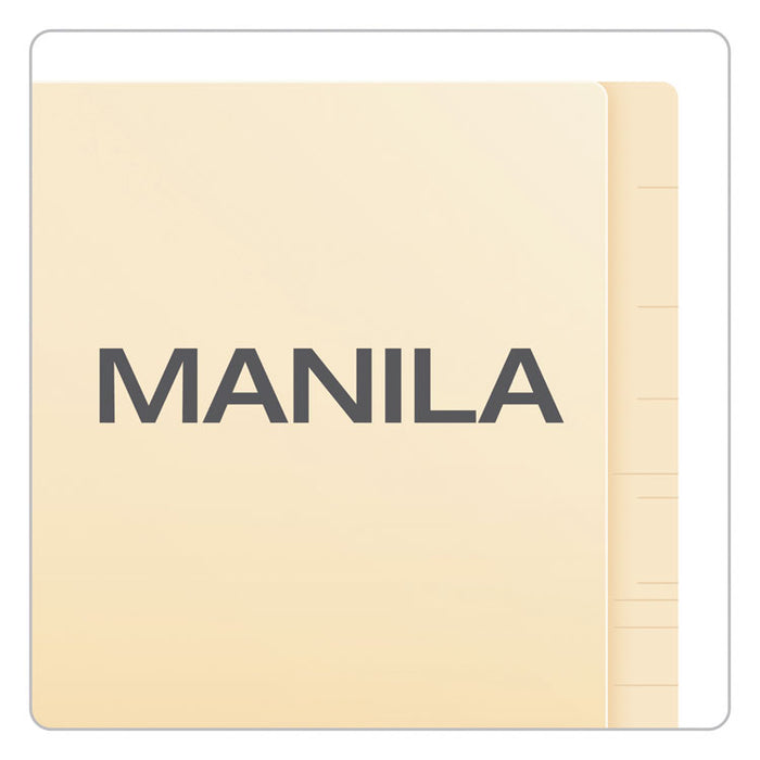SmartShield End Tab Fastener Folders, Straight Tab, 2 Fasteners, Letter Size, Manila, 50/Box