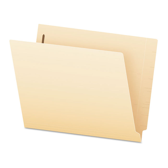 SmartShield End Tab Fastener Folders, Straight Tab, 2 Fasteners, Letter Size, Manila, 50/Box