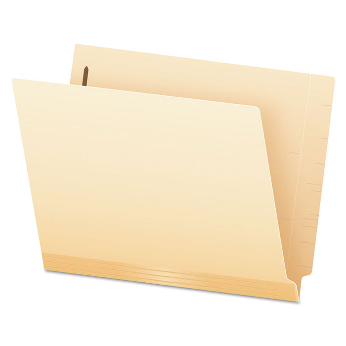 Manila Laminated End Tab Fastener Folders, Straight Tab, Expands 0.75", 1 Fastener, Letter Size, 11-pt Manila, 50/Box