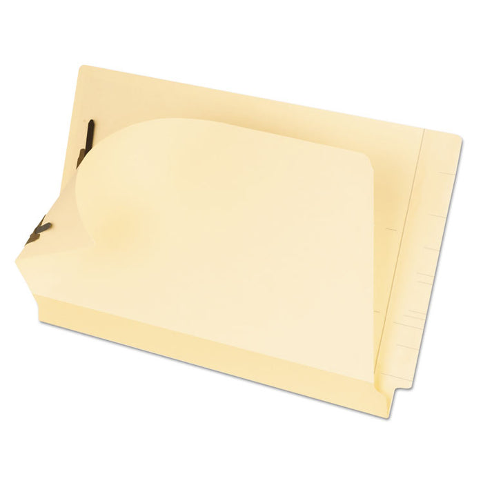 Manila Laminated End Tab Fastener Folders, Straight Tab, Expands 0.75", 2 Fasteners, Legal Size, 11-pt Manila, 50/Box