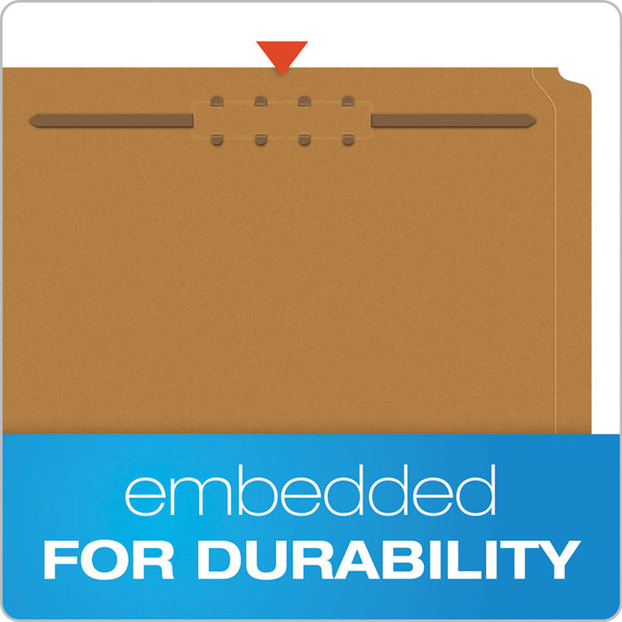 Kraft Fastener Folders, 1/3-Cut Tab: Assorted, 2 Fasteners, Letter Size, Kraft, 50/Box