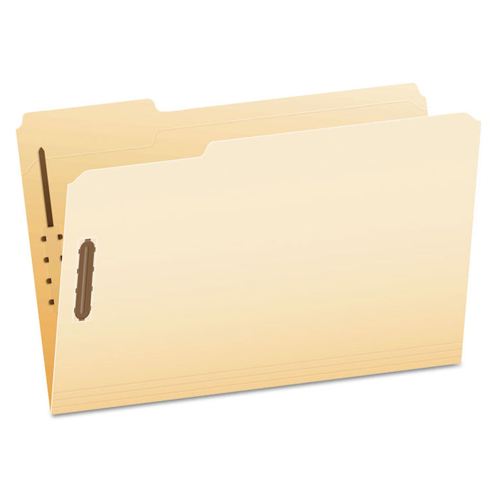 Manila Fastener Folders, 1/3-Cut Tab: Assorted, 2 Fasteners, Legal Size, Manila, 50/Box