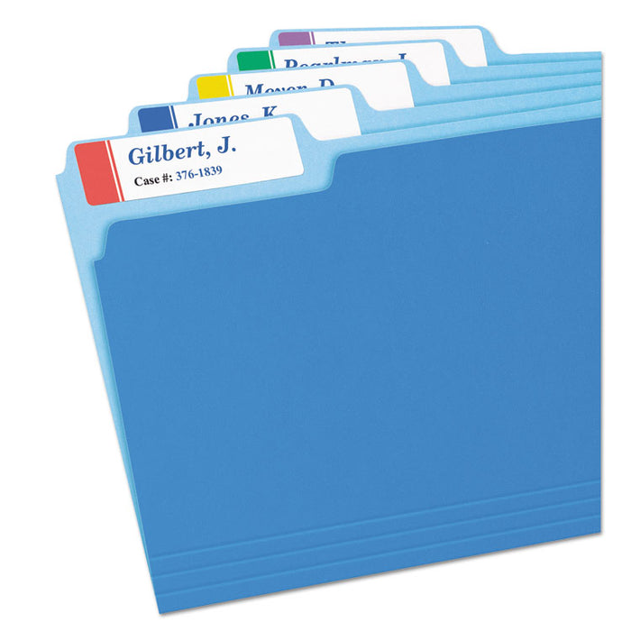 Extra-Large TrueBlock File Folder Labels with Sure Feed Technology, 0.94" x 3.44", White, 18/Sheet, 25 Sheets/Pack