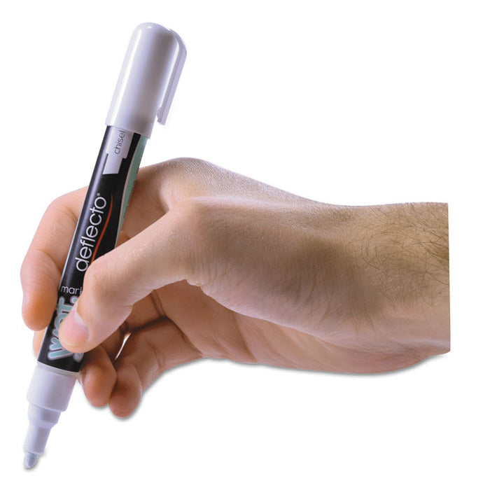 Wet Erase Markers, Medium Chisel Tip, White, 4/Pack