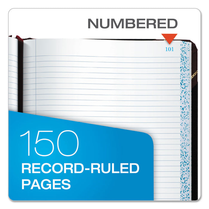 Extra-Durable Bound Book, Single-Page 5-Column Accounting, Black/Maroon/Gold Cover, 10.13 x 7.78 Sheets, 150 Sheets/Book