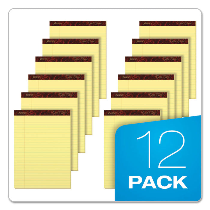 Gold Fibre Quality Writing Pads, Narrow Rule, (50) Canary Yellow 8.5 x 11 Sheets, Dozen