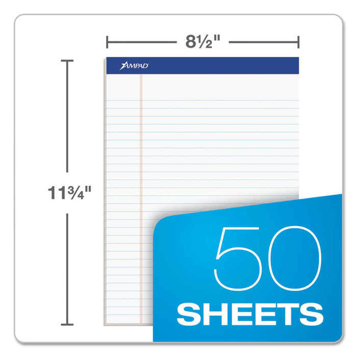 Recycled Writing Pads, Politex Green Kelsu Headband, Wide/Legal Rule, (50) White 8.5 x 11 Sheets, Dozen