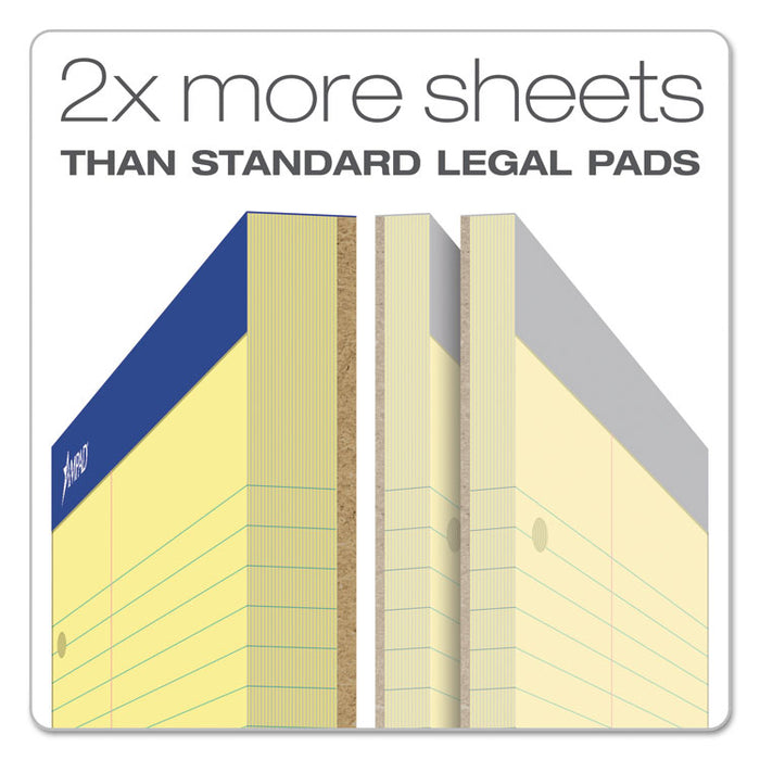 Double Sheet Pads, Narrow Rule, (100) Canary Yellow 8.5 x 11 Sheets