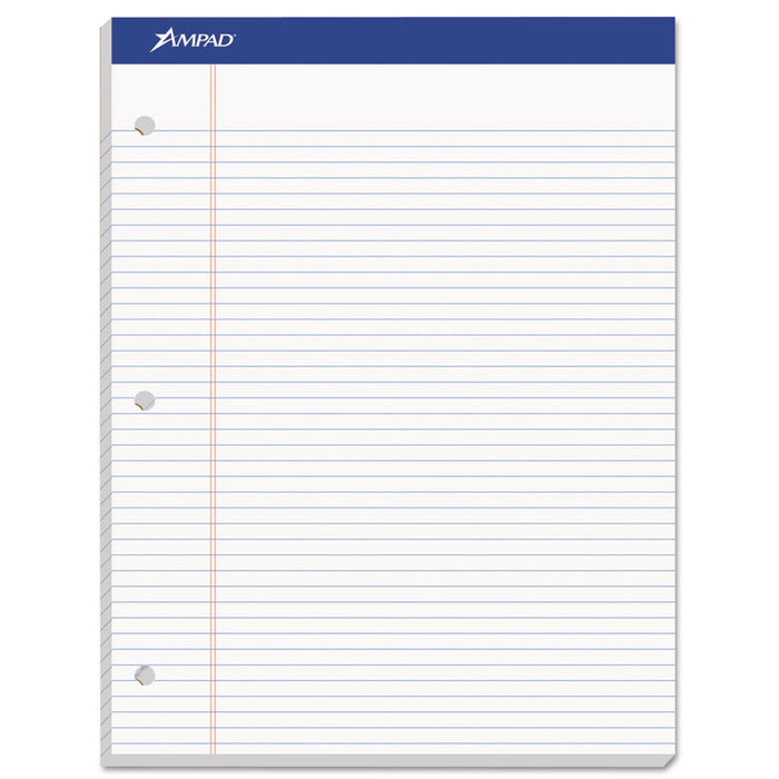 Double Sheet Pads, Wide/Legal Rule, (100) White 8.5 x 11 Sheets