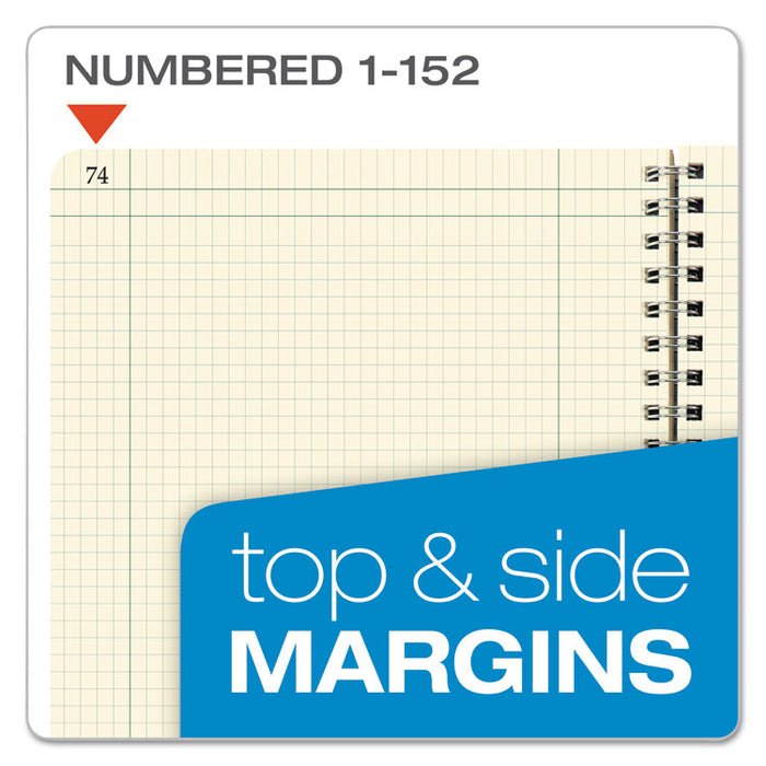 Computation Book, Quadrille Rule (4 sq/in), Red Cover, (76) 11.75 x 9.38 Sheets