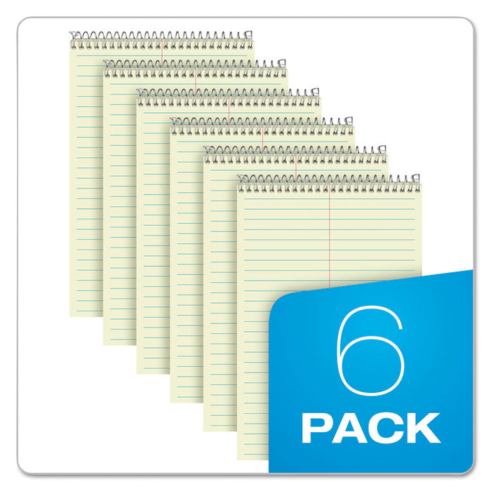 Steno Pads, Green Cover, Gregg Rule, (80) Green-Tint 6 x 9 Sheets, 6/Pack