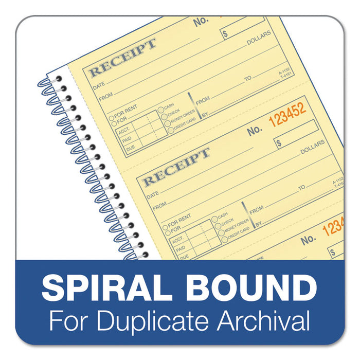 Multipart Money/Rent Receipt Book, Two-Part Carbonless, 4.75 x 2.75, 4 Forms/Sheet, 200 Forms Total