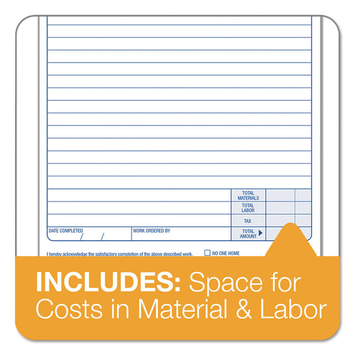 Job Work Order, Three-Part Carbonless, 5.66 x 8.63, 50 Forms Total