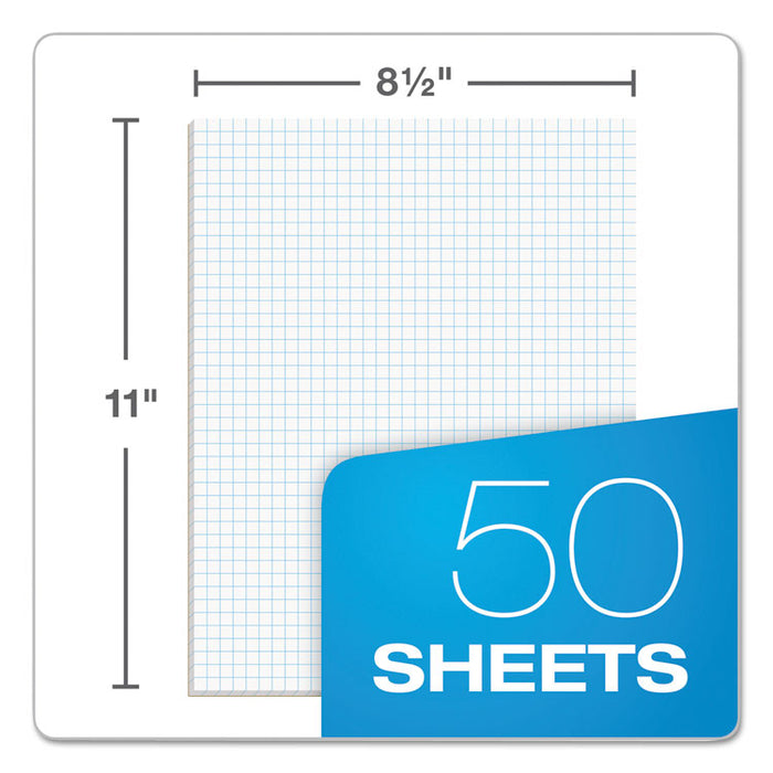 Quadrille Pads, Quadrille Rule (4 sq/in), (50) White 8.5 x 11 Sheets