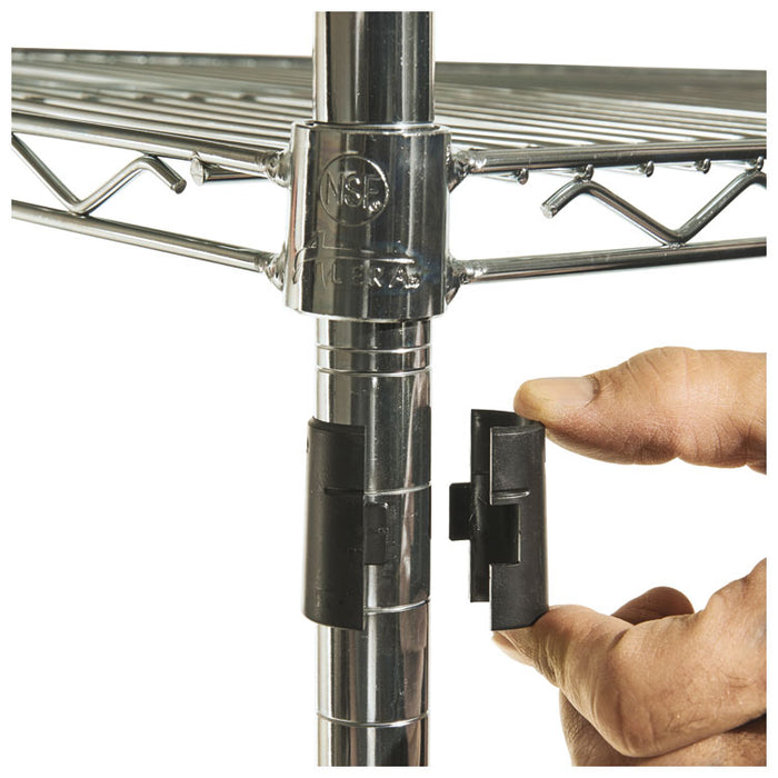 NSF Certified Industrial Four-Shelf Wire Shelving Kit, 48w x 18d x 72h, Silver