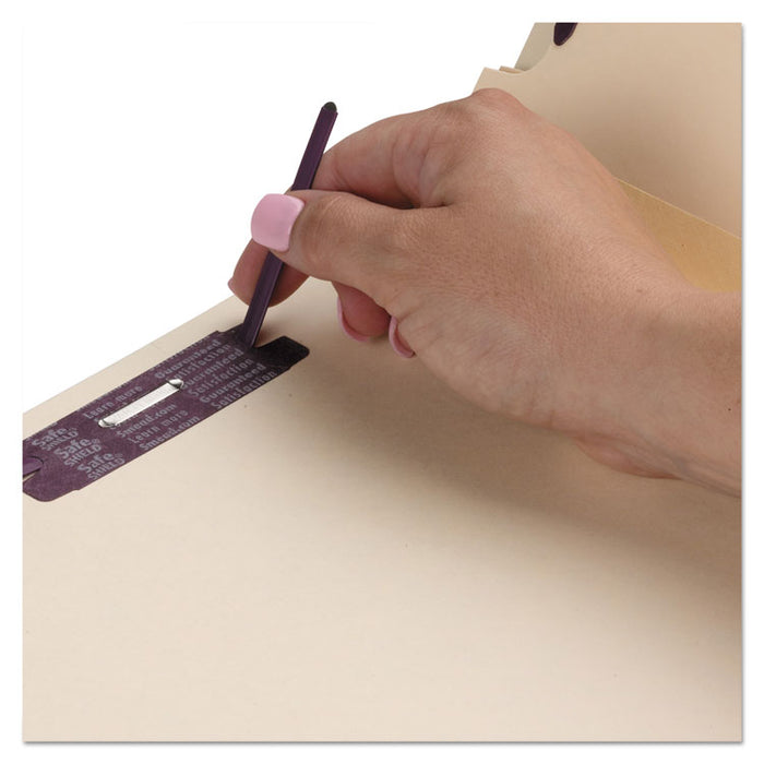 SuperTab Classification Folders, 2/5-Cut Tab, Expands 2", 2 Dividers, 6 SafeSHIELD Fasteners, Letter Size, Dark Gray, 10/Box