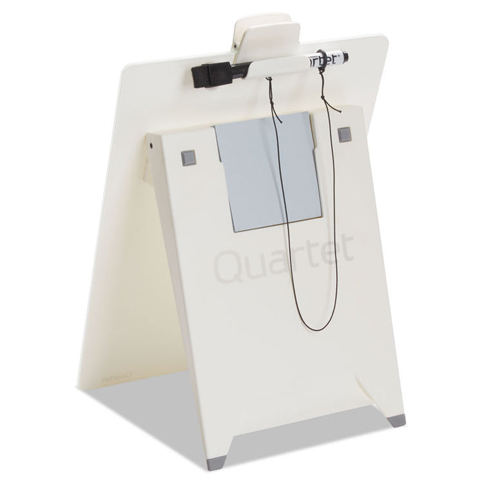 Glass Dry Erase Desktop Copy Holder, Holds Up to 20 Letter Size Sheets, Plastic, White