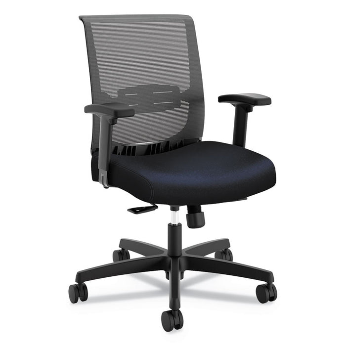 Convergence Mid-Back Task Chair, Synchro-Tilt and Seat Glide, Supports Up to 275 lb, Navy Seat, Black Back/Base