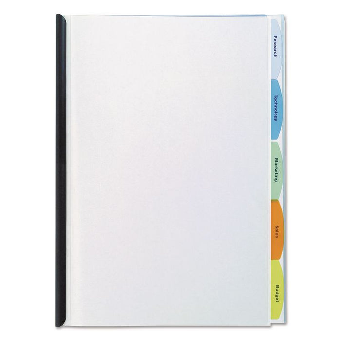 View-Tab Report Cover, Grooved Sliding Bar, 8.5 x 11, Clear/Clear