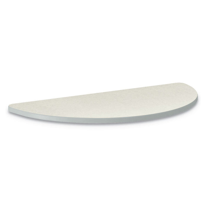 Build Half Round Shape Table Top, 60w x 30d, Silver Mesh