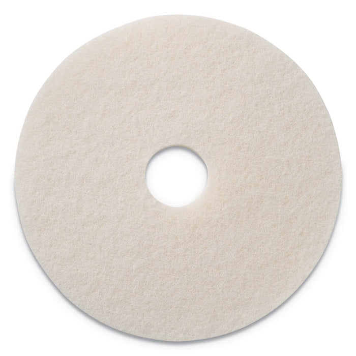 Polishing Pad, 19" Diameter, White, 5/Carton