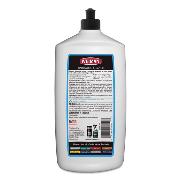 Hardwood Floor Cleaner, Unscented, 32 oz Squeeze Bottle, 6/Carton