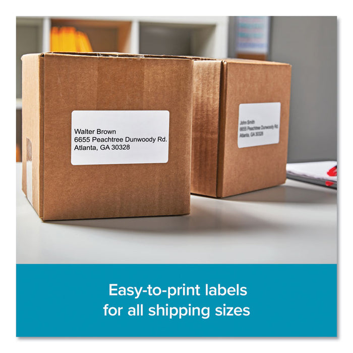 LW Shipping Labels, 2.13" x 4", White, 220 Labels/Roll, 6 Rolls/Pack