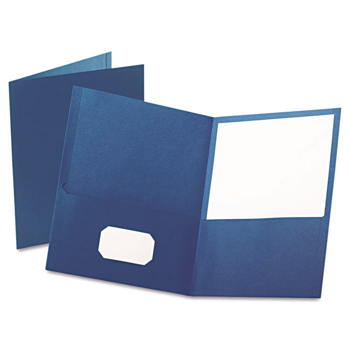 Twin-Pocket Folder, Accommodates (100) 11 x 8.5 Sheets, Blue, 25/Box