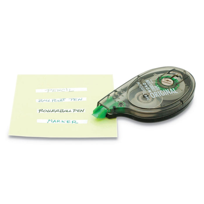 MONO Original Correction Tape Value Pack, Non-Refillable, 0.17" x 32.83 ft, Translucent Smoke/Green Dispenser, 2/Pack