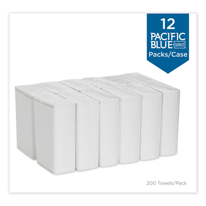 Pacific Blue Select C-Fold Paper Towel, 1-Ply, 10.1 x 10.1, White, 200/Pack, 12 Packs/Carton