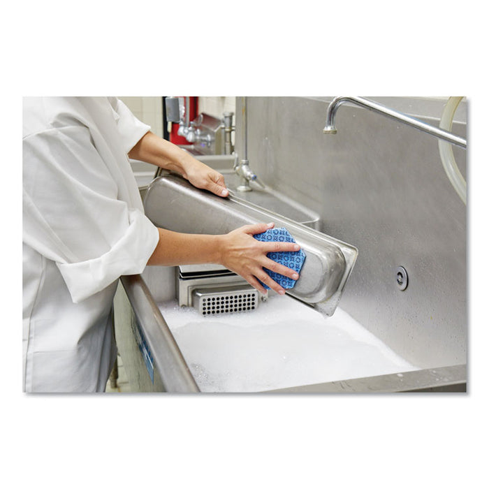 Low Scratch Scour Pad 2000HEX, 5.75 x 5, Blue, 15/Carton