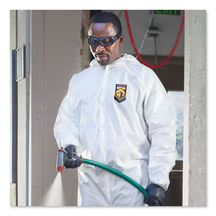 A45 Prep and Paint Coveralls, Zipper Front, Elastic Wrist and Ankles, Large, White, 25/Carton