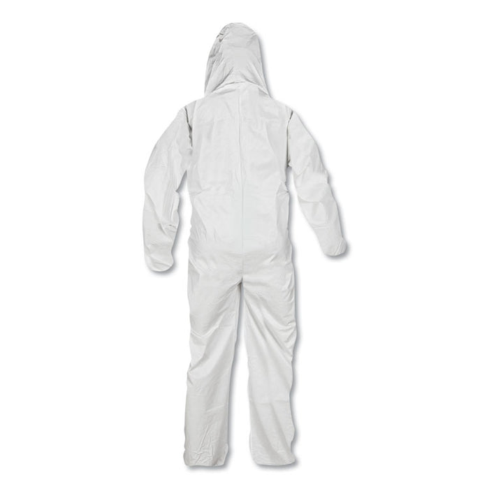 A45 Prep and Paint Coveralls, Zipper Front, Elastic Wrist and Ankles, Large, White, 25/Carton