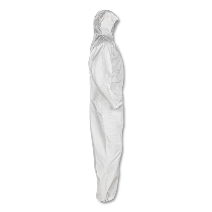 A45 Prep and Paint Coveralls, Zipper Front, Elastic Wrist and Ankles, Large, White, 25/Carton