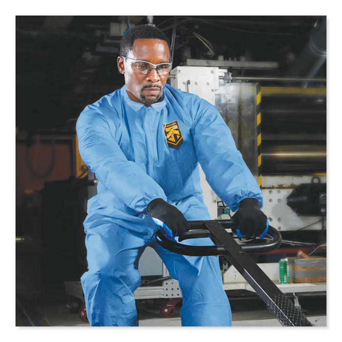 A20 Breathable Particle Protection Coveralls, Zip Front, Elastic Wrists/Ankles, Large, Blue,  24/Carton