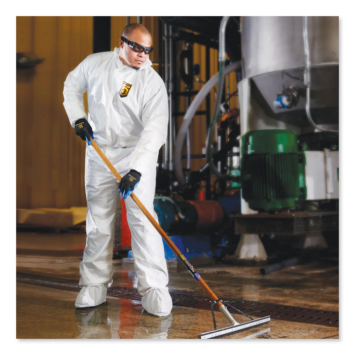 A45 Prep and Paint Coveralls, Zipper Front, Hood and Boots, Elastic Wrists and Ankles, White, 3X-Large, 25/Carton