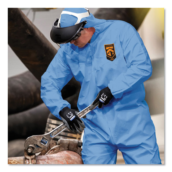 A20 Breathable Particle Protection Coveralls, Hood, X-Large, Blue, 24/Carton