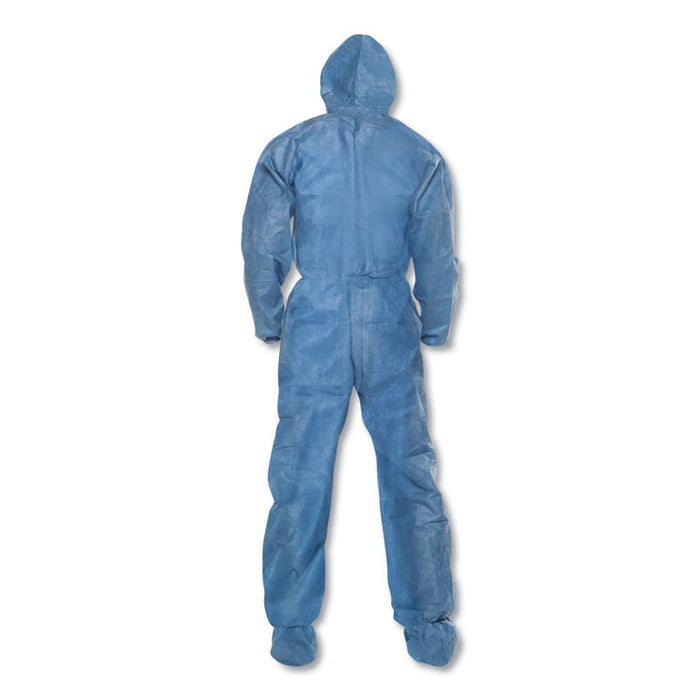 A20 Breathable Particle Protection Coveralls, Hood and Boots, 2X-Large, Blue, 24/Carton