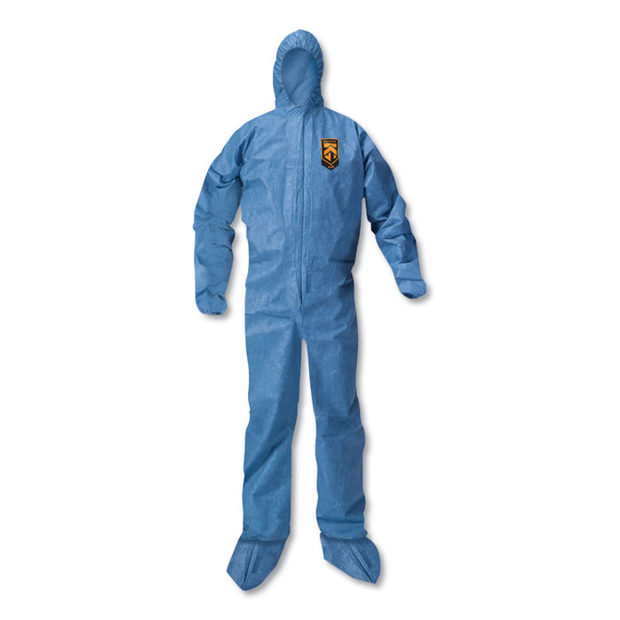 A20 Breathable Particle Protection Coveralls, Hood and Boots, X-Large, Blue, 24/Carton