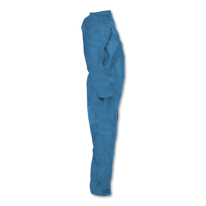 A20 Breathable Particle Protection Coveralls, Zip Front, Open Wrists and Ankles, Medium, Blue, 24/Carton