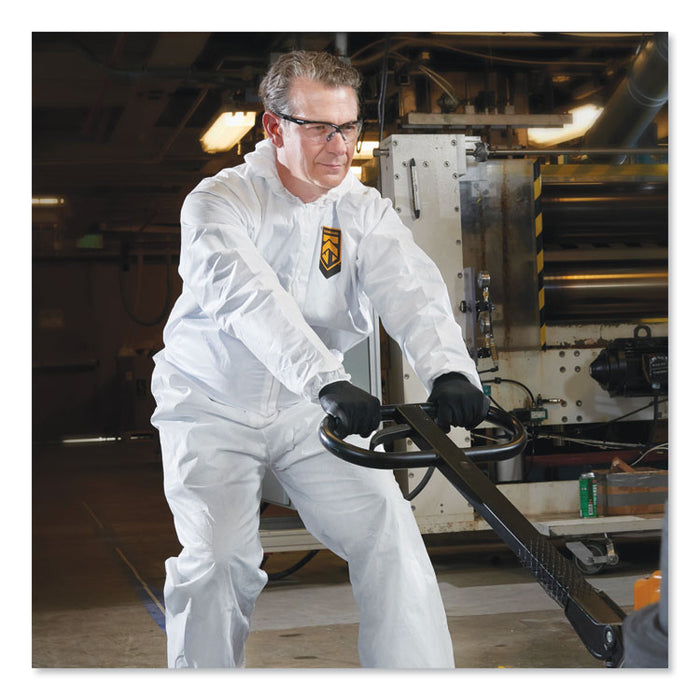 A40 Elastic-Cuff, Ankle, Hooded Coveralls, Medium, White, 25/Carton
