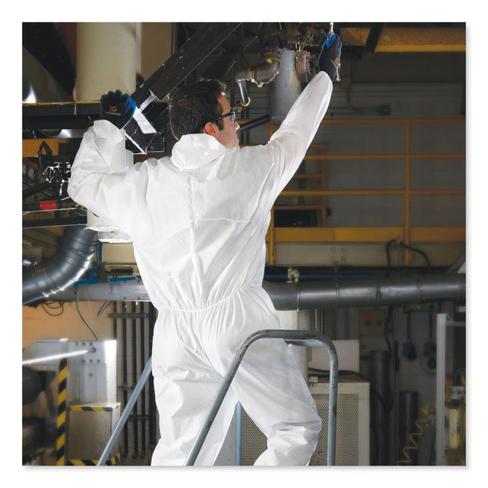 A20 Elastic Back, Cuff and Ankles Hooded Coveralls, 4X-Large, White, 20/Carton