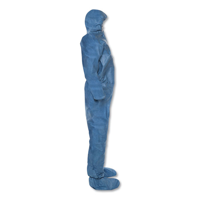 A20 Elastic Back Wrist/Ankle, Hood/Boots Coveralls, 4X-Large, Blue, 20/Carton