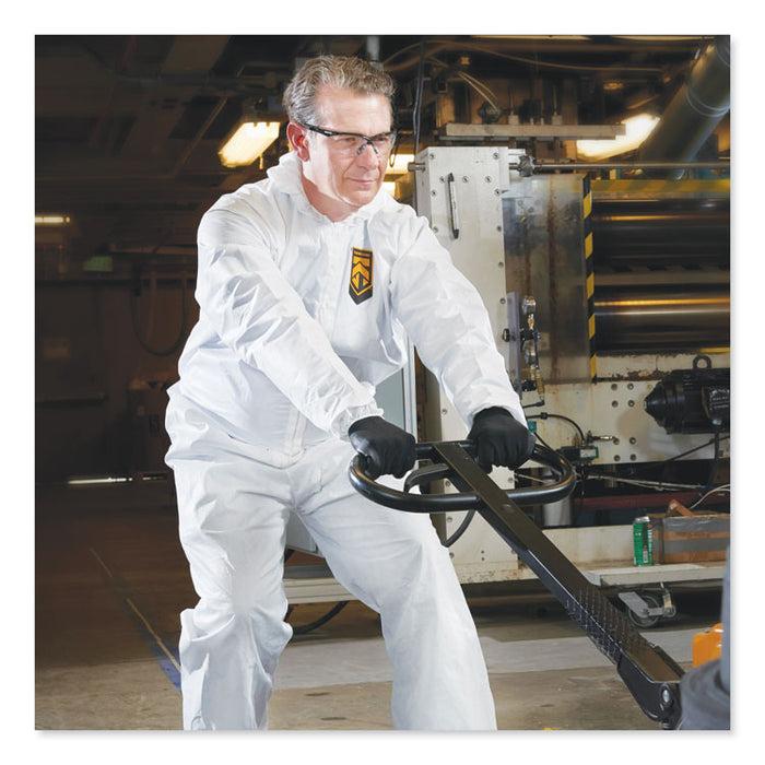 A40 Elastic-Cuff and Ankles Hooded Coveralls, X-Large, White, 25/Carton
