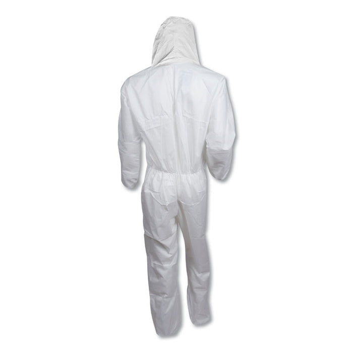 A20 Elastic Back, Cuff and Ankle Hooded Coveralls, Zip, X-Large, White, 24/Carton